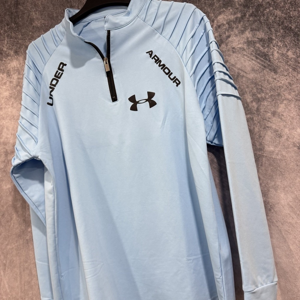 Under Armour Women’s 2XL Blue 1/4 Zip Pullover Long Sleeve Moto Athletic Shirt